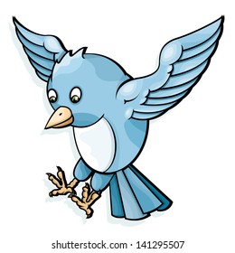 Blue bird vector file/ Blue bird/ easy to edit vector file isolated, no meshes or gradients or blends used, black outline file looks great too.