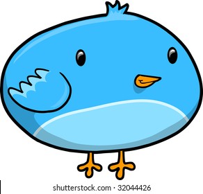 Blue Bird Vector Illustration