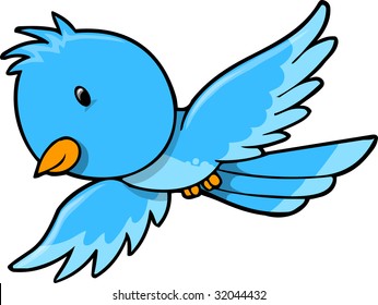 Blue Bird Vector Illustration