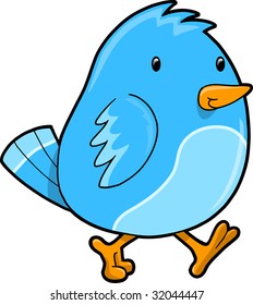 Blue Bird Vector Illustration