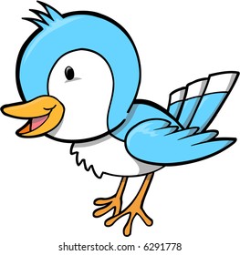 Ilustración del vector de pájaro azul