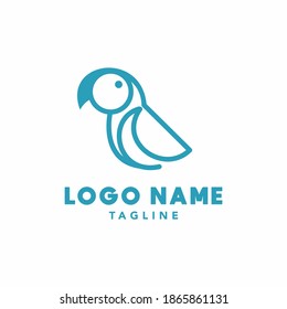 Blue bird vector illustration logo