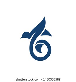 Blue Bird Vector Logo Design