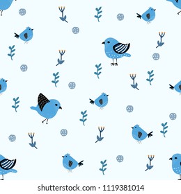 blue bird vector pattern