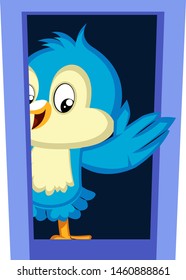 Blaues Vogelgeflügel, Illustration, Vektorgrafik auf weißem Hintergrund.