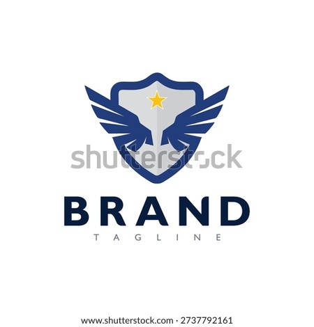 Blue Bird Wing Logo Icon Sky Flight Theme Modern Design Brand Vector Symbol