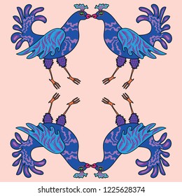 Blue. Birds. Design .Pattern. Decoration. Beautifull