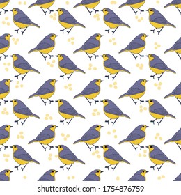 blue birds lined geo dot white background design