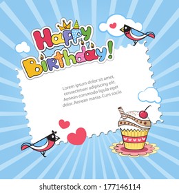 Blue birthday background