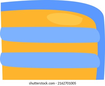 Baraja de pastel azul de cumpleaños, ilustración, vector sobre un fondo blanco.