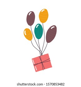 Blue birthday gift boxes in beautiful style on white background. Isolated vector illustration. Flat design isolated vector. Winter festive decoration. Colorful flat vector illustration.