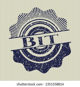 Blue Bit rubber seal with grunge texture