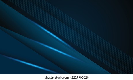 Blue black abstract background geometry shine and layer element. for website, poster, brochure, presentation template etc