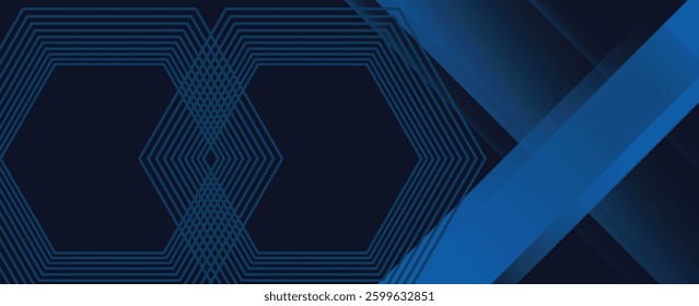 Blue black abstract background geometry shine and layer element vector for presentation design. Suit for business, corporate, institution, party, festive, seminar, and talks
