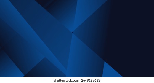 Blue black abstract background geometry shine and layer element vector for presentation design. 
