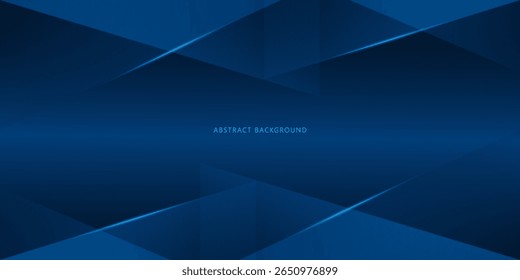 Fundo abstrato azul e preto com linhas geométricas modernas.