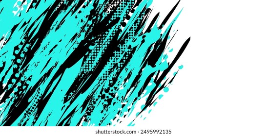 ein blauer und schwarzer abstrakter Hintergrund mit viel Farbe
