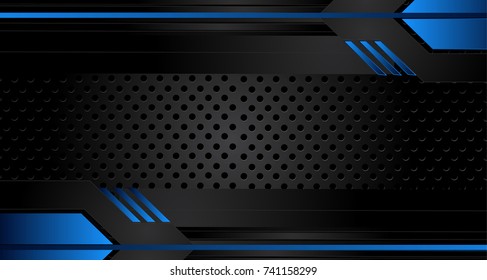 Blue and black Abstract business background.Vector design.