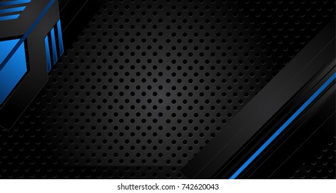 Blue and black Abstract business background.Vector design.