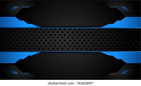 Blue and black Abstract business background.Vector design.