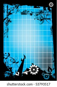 blue and black abstract decoration
