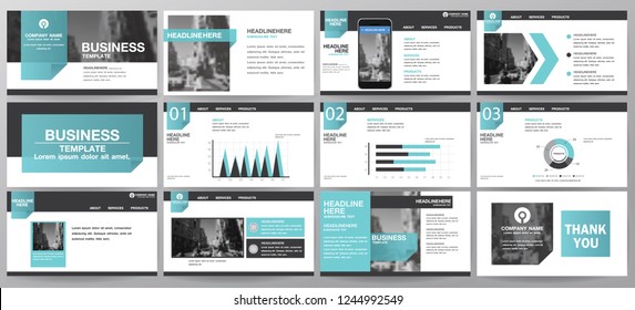 Blue Presentation Templates Infographics Elements Background Stock ...