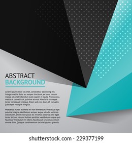Blue and black abstract geometric background with triangle shapes, vector pattern for  presentation graphic design 