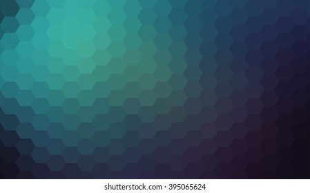 Blue black abstract geometric gradient hexagon pattern background
