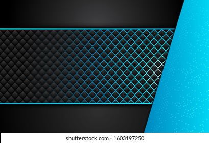 azul e preto abstrato metálico quadro layout design tecnologia inovação plano de fundo. Gráfico vetorial.