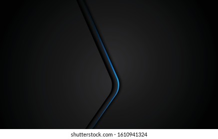 blue and black abstract metallic frame layout design tech innovation concept background. Vector graphic.