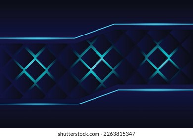 Blue and black abstract metallic frame layout Tech vector background Design