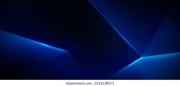 Blue and black abstract polygon luxury background vector,technology innovation background