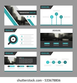 Blue black Abstract presentation templates, Infographic elements flat design set for annual report brochure flyer leaflet marketing advertising banner 