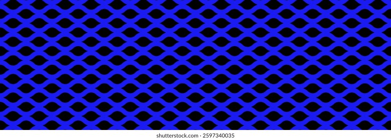 Blue and black abstract seamless pattern.  Geometric shapes in a minimalist style. Vector background for banner, poster, festival, music and parties