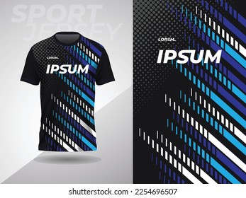 blue black abstract tshirt sports jersey design for football soccer racing gaming motocross cycling running