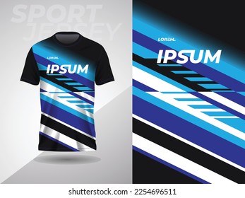 blue black abstract tshirt sports jersey design for football soccer racing gaming motocross cycling running