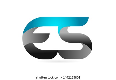 blue black alphabet letter ES E S combination logo design suitable for a company or business