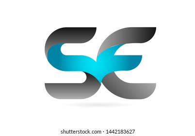 blue black alphabet letter SE S E combination logo design suitable for a company or business