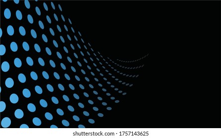 Blue and black background illustration Vector, abstract halftone background.