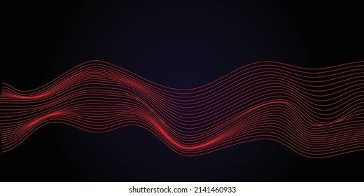 blue and black background and red line wave