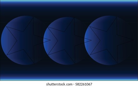 Blue and black background with star - vector illustration