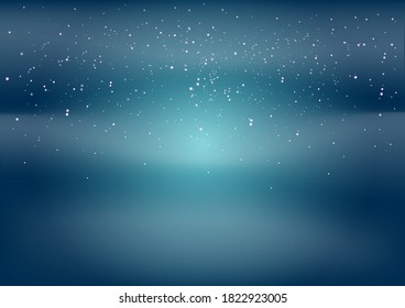Blue and black background with white stars and dots made from vector.