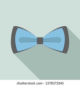 Blue black bow tie icon. Flat illustration of blue black bow tie vector icon for web design