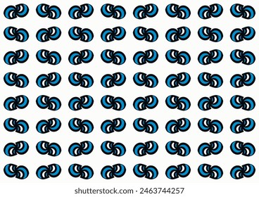 arcos azules y negros repiten el patrón en el fondo blanco, diseño de ilustración de Imagen de patrón completo para la impresión de tela