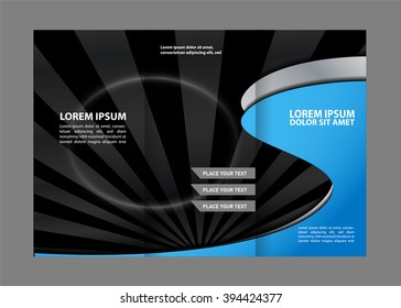 blue and black brochure design template vector tri-fold
