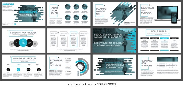 Blue and black business presentation slides templates from infographic elements. Can be used for presentation, flyer and leaflet, brochure, marketing, advertising, annual report, banner, booklet.