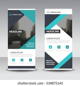 Blue black Business Roll Up Banner flat design template ,Abstract Geometric banner  Vector illustration set, abstract presentation brochure flyer vertical  vector