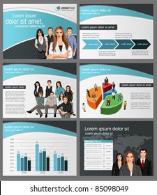 Blue and black business Template. Vector illustration.