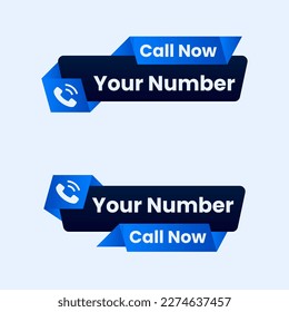 blue black call now button vector for website header