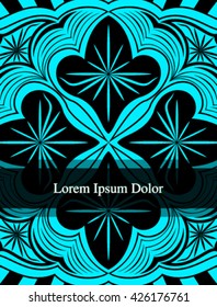 Blue and black card or invitation - Vector illustration.
